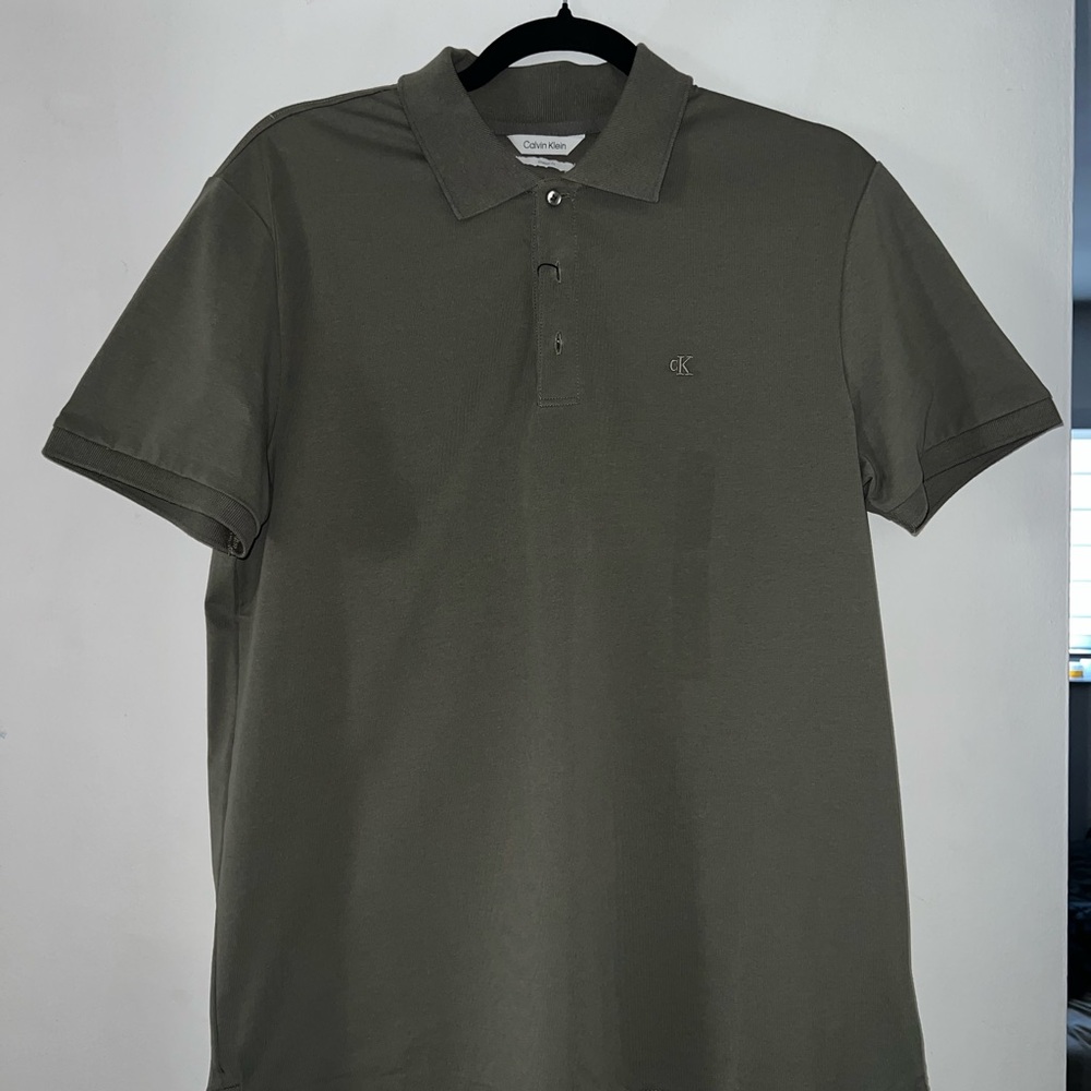 Calvin Klein Men's Dark Green Polo Shirt